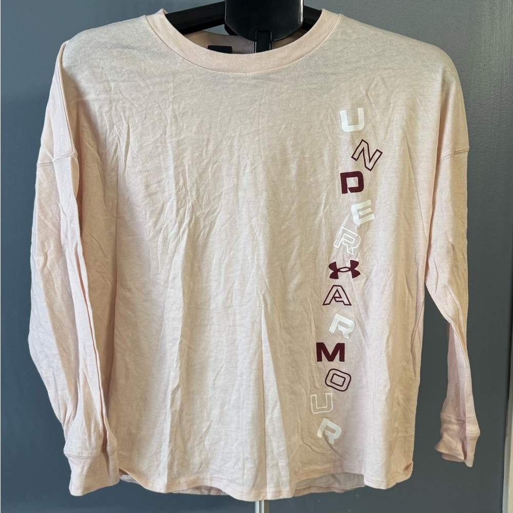 Under Armour Kids Light Pink Long Sleeve Tee